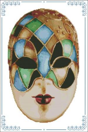 (image for) Carnival Masks - 010 Gold Blue Green